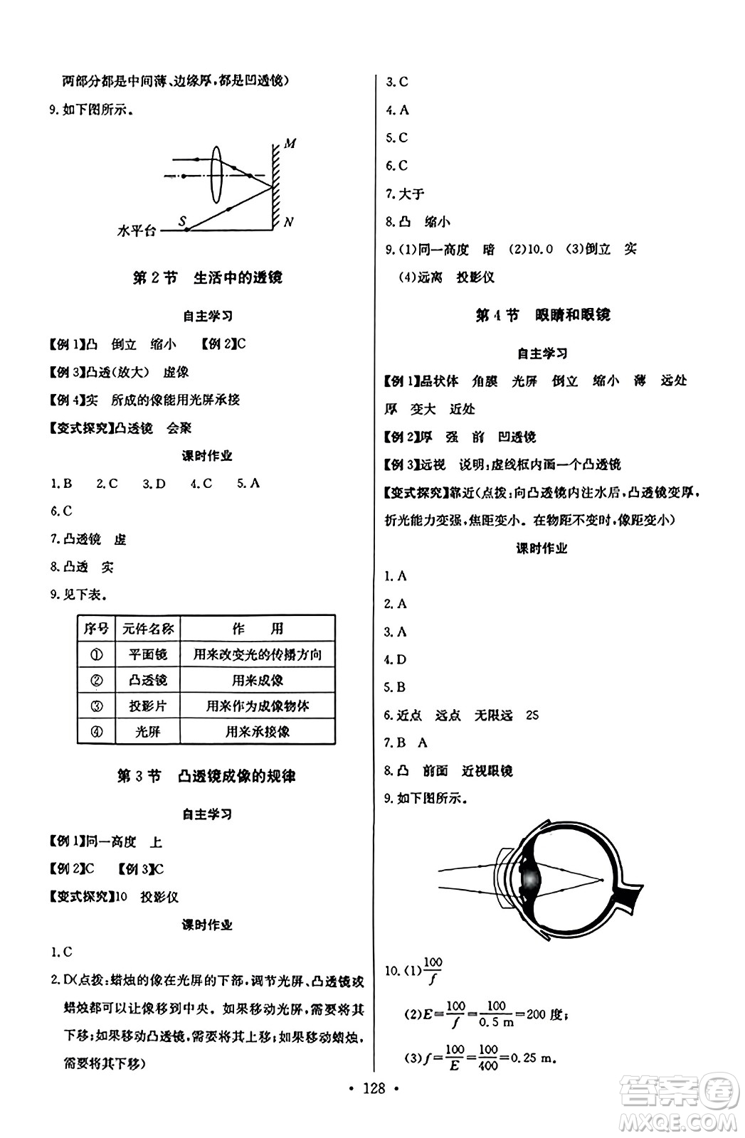 長(zhǎng)江少年兒童出版社2023年秋長(zhǎng)江全能學(xué)案同步練習(xí)冊(cè)八年級(jí)物理上冊(cè)人教版答案