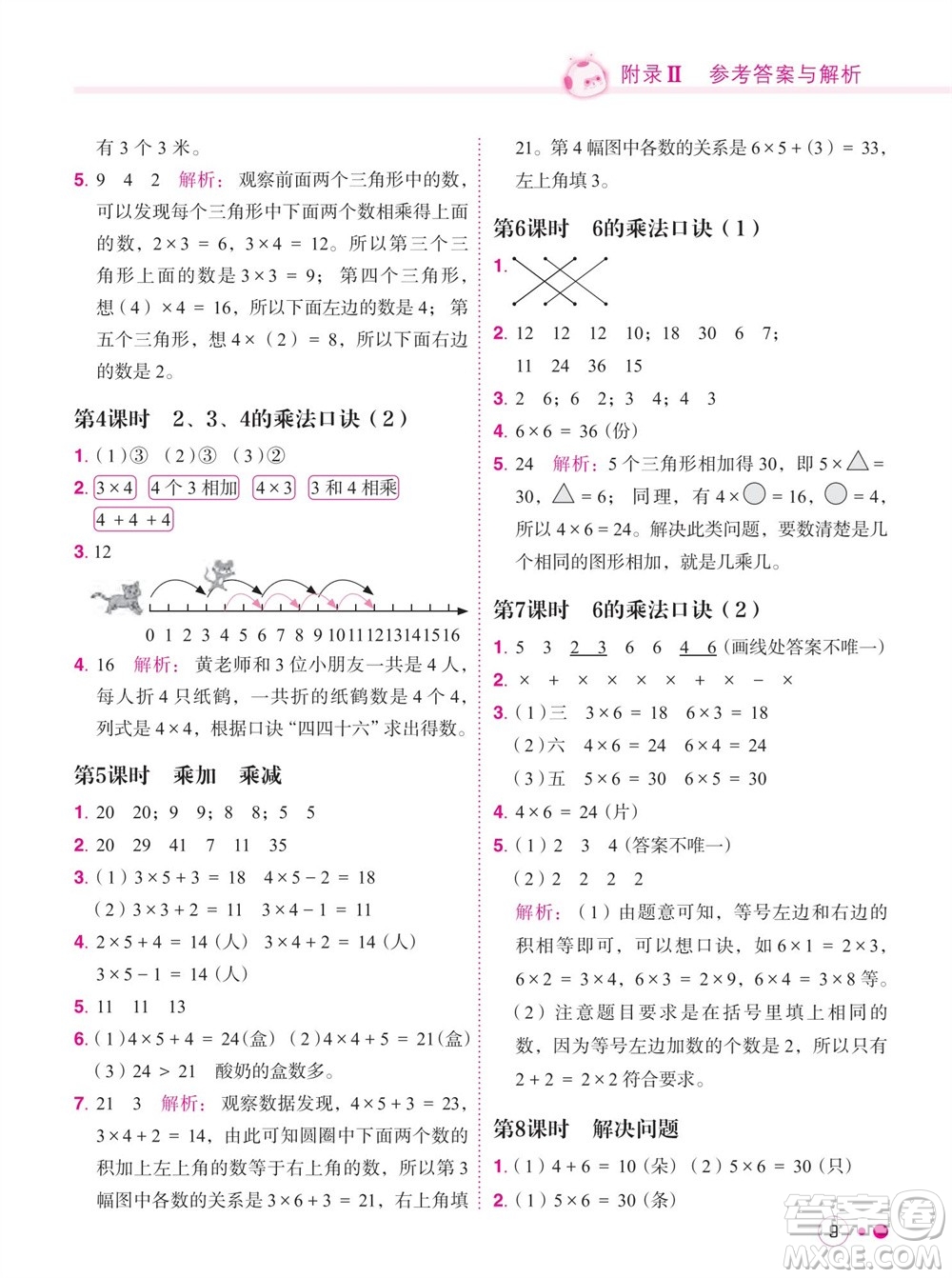 龍門書局2023年秋黃岡小狀元練重點培優(yōu)同步作業(yè)二年級數(shù)學(xué)上冊人教版參考答案