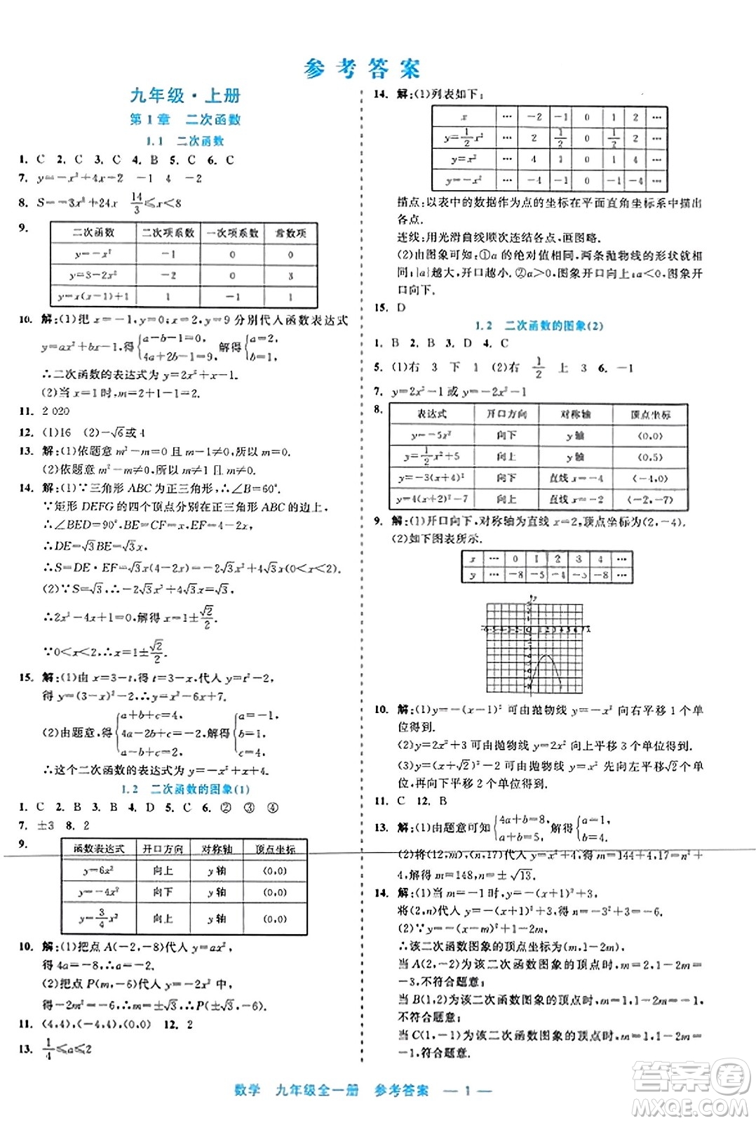 浙江工商大學(xué)出版社2023年秋精彩練習(xí)就練這一本九年級數(shù)學(xué)全一冊通用版答案