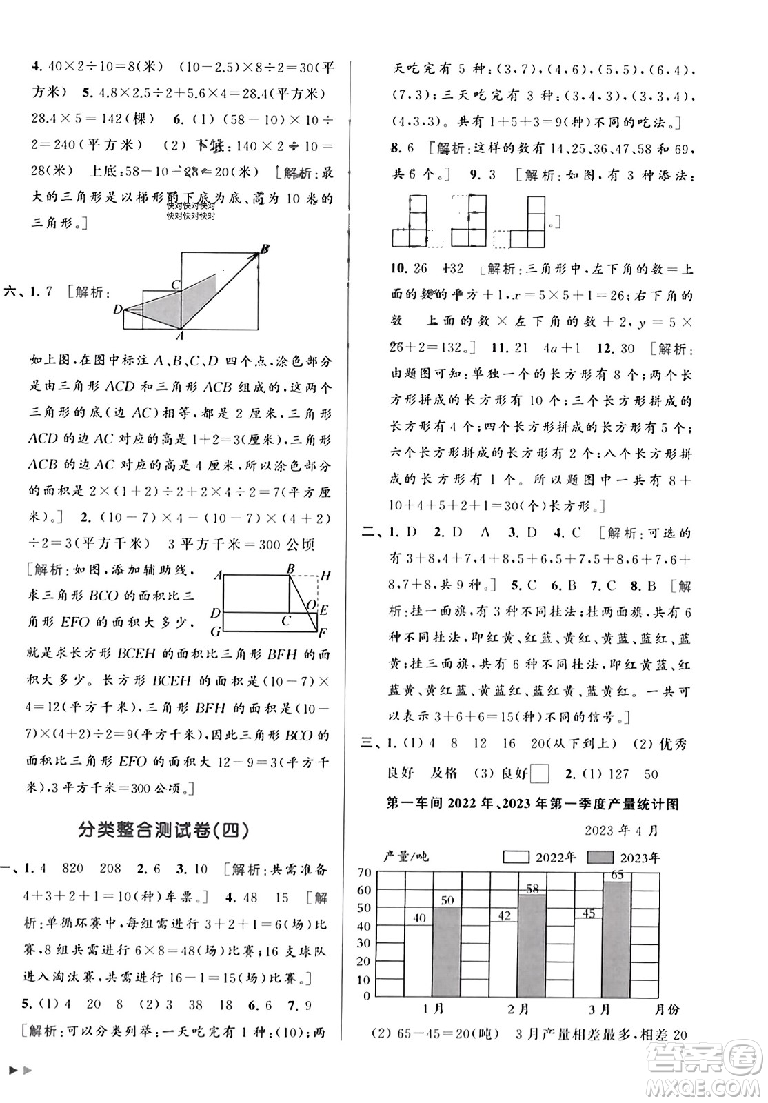 北京教育出版社2023年秋亮點(diǎn)給力大試卷五年級(jí)數(shù)學(xué)上冊(cè)江蘇版答案