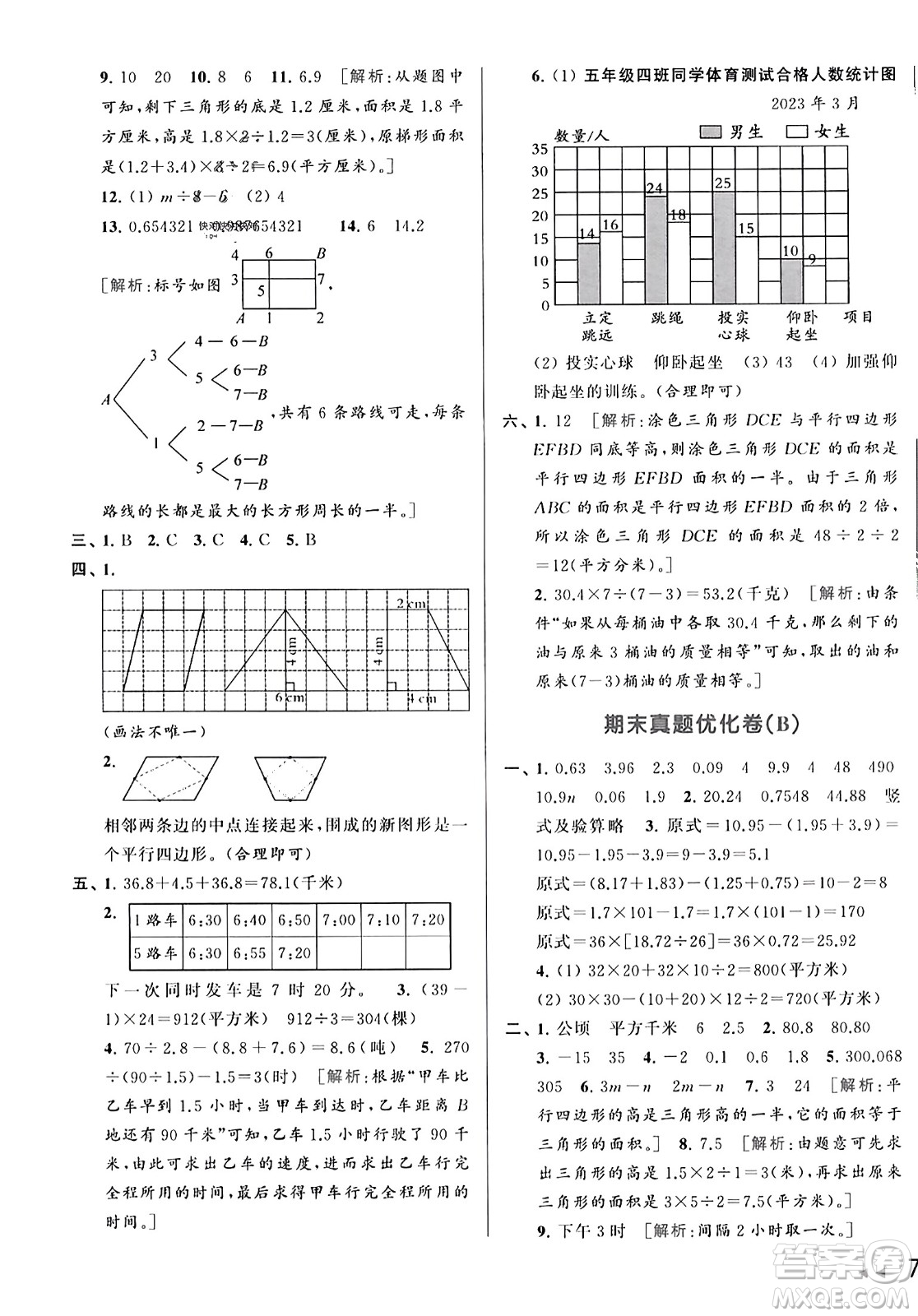 北京教育出版社2023年秋亮點(diǎn)給力大試卷五年級(jí)數(shù)學(xué)上冊(cè)江蘇版答案