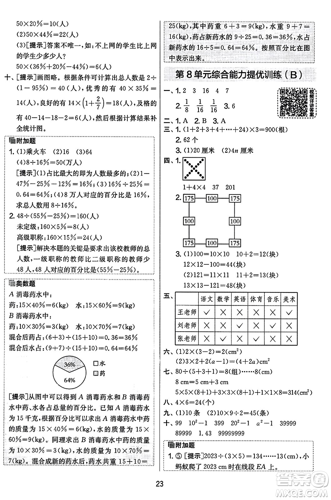 江蘇人民出版社2023年秋實驗班提優(yōu)大考卷六年級數(shù)學(xué)上冊人教版答案