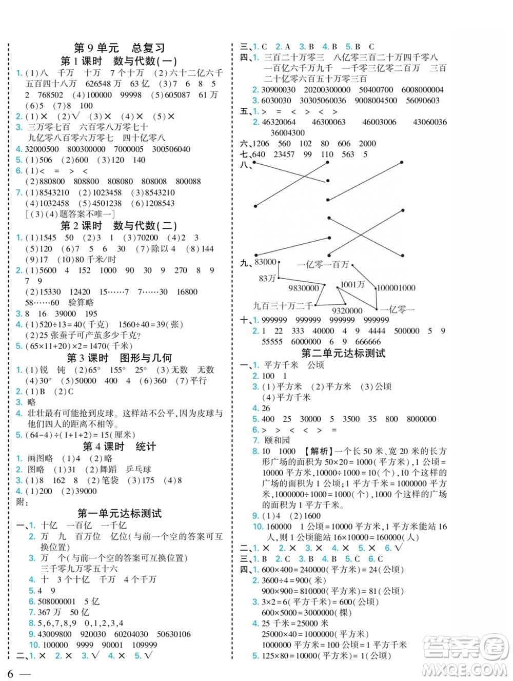 河北美術(shù)出版社2023年秋龍門小考王四年級數(shù)學(xué)上冊人教版參考答案