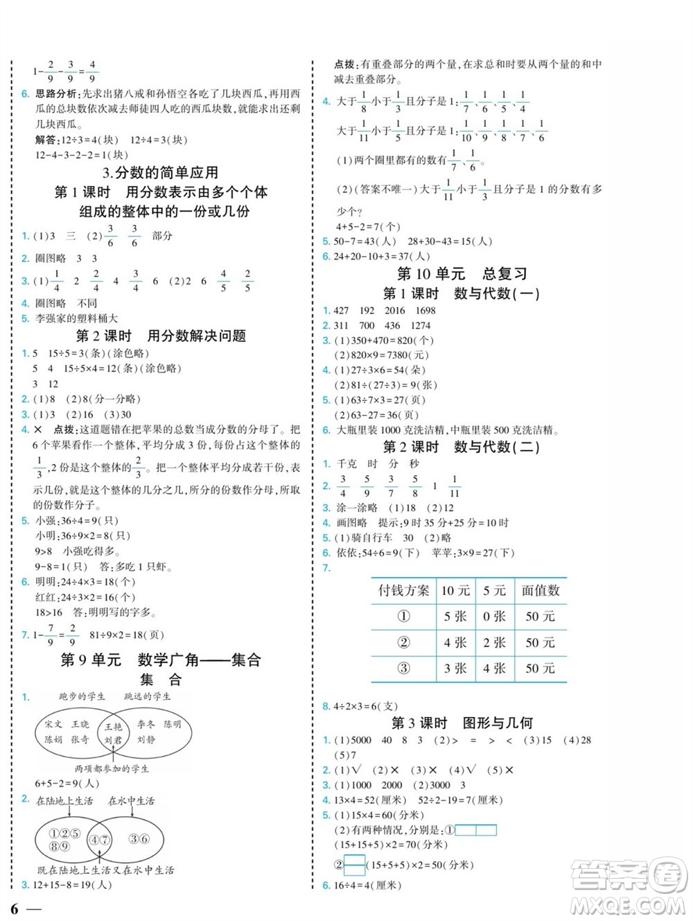 河北美術(shù)出版社2023年秋龍門小考王三年級數(shù)學(xué)上冊人教版參考答案