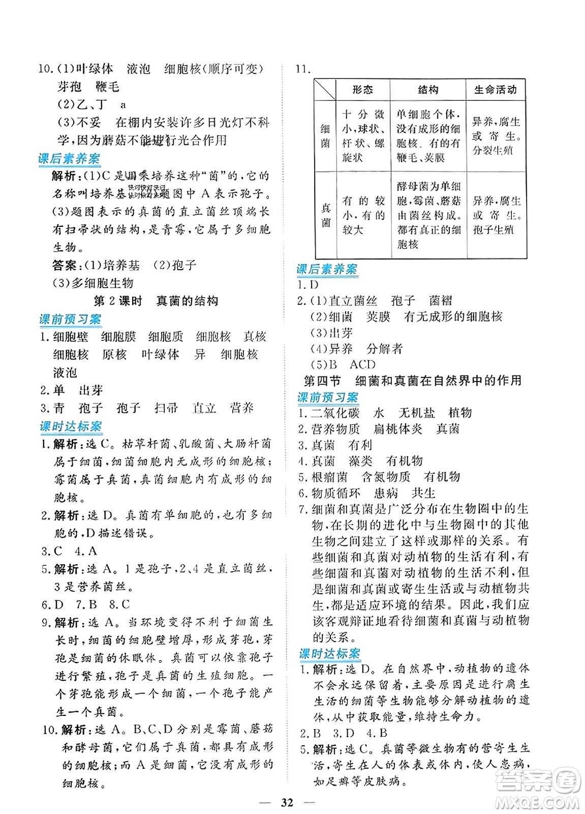 青海人民出版社2023年秋新坐標(biāo)同步練習(xí)八年級(jí)生物上冊(cè)人教版答案