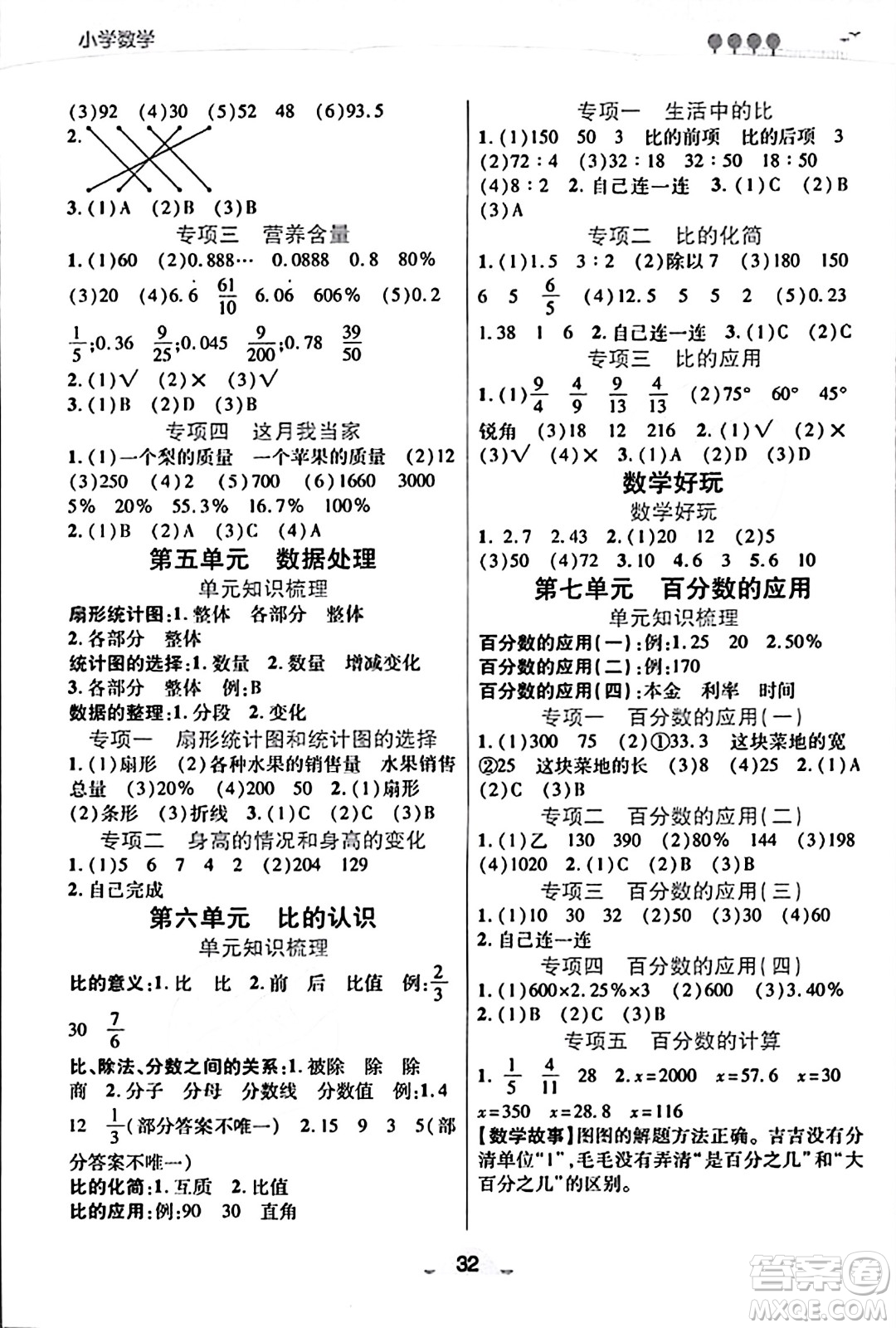 陜西師范大學(xué)出版總社有限公司2023年秋黃岡同步練一日一練六年級數(shù)學(xué)上冊北師大版答案