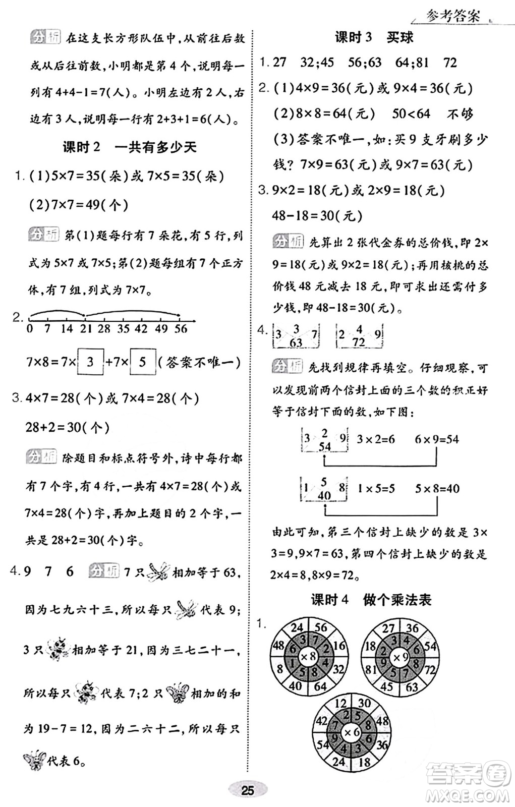 陜西師范大學出版總社有限公司2023年秋黃岡同步練一日一練二年級數(shù)學上冊北師大版答案