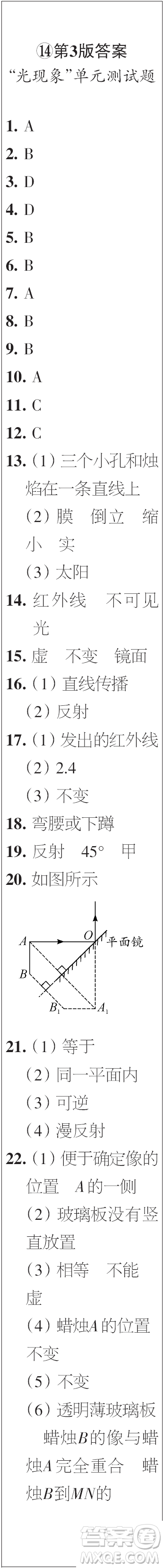 時(shí)代學(xué)習(xí)報(bào)初中版2023年秋八年級(jí)物理上冊(cè)13-16期參考答案