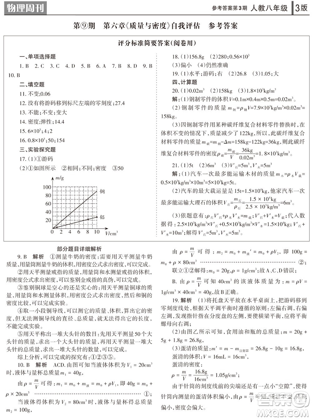 2023年秋學(xué)習(xí)方法報(bào)物理周刊八年級(jí)上冊(cè)人教版第3期參考答案