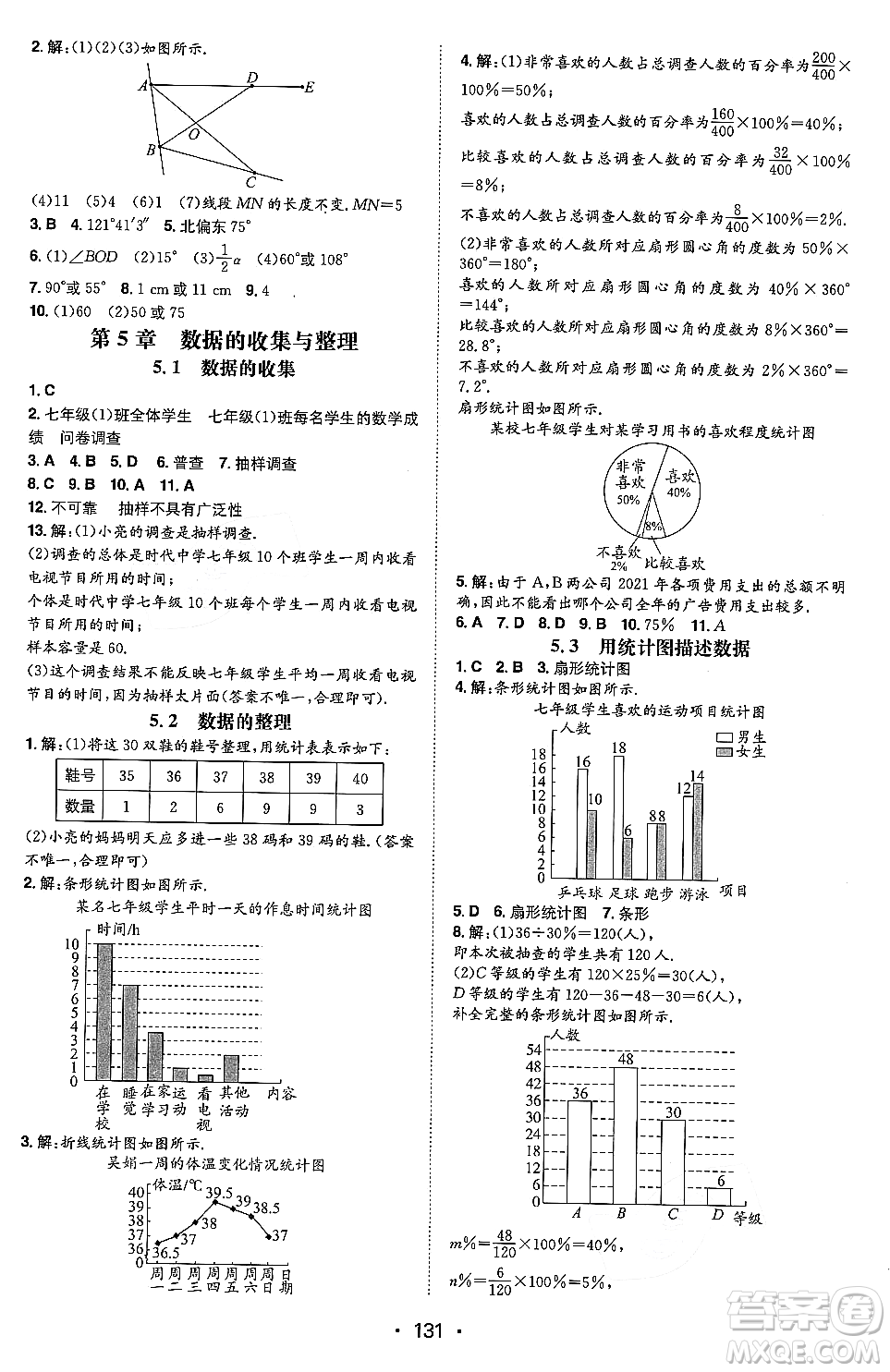 湖南教育出版社2023年秋一本同步訓(xùn)練七年級數(shù)學(xué)上冊滬科版安徽專版答案