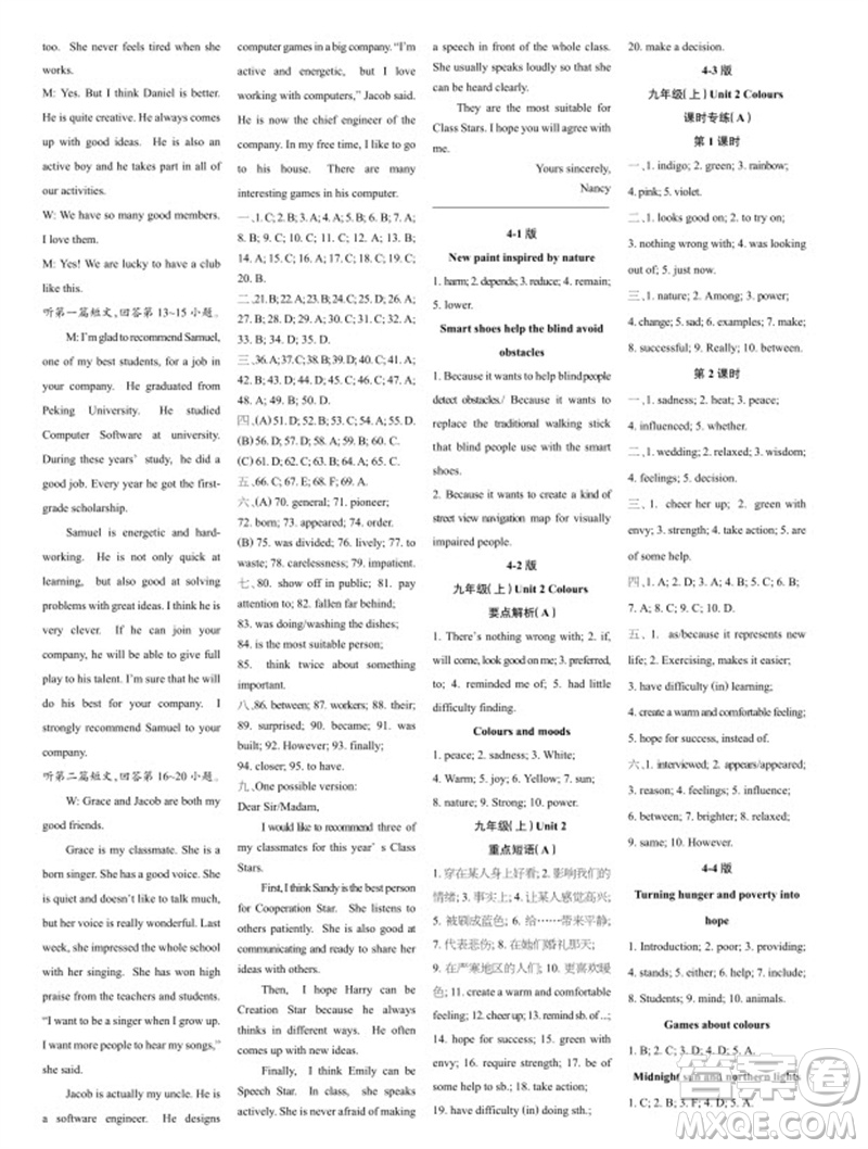 2023年秋時(shí)代英語(yǔ)報(bào)九年級(jí)上冊(cè)1-8期參考答案