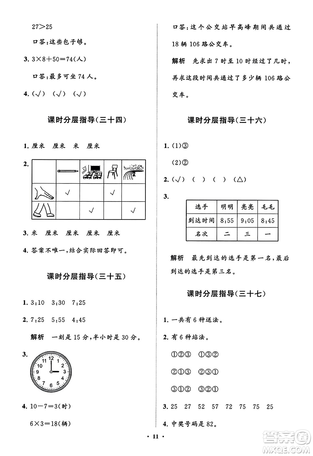 山東教育出版社2023年秋小學(xué)同步練習(xí)冊(cè)分層指導(dǎo)二年級(jí)數(shù)學(xué)上冊(cè)人教版答案