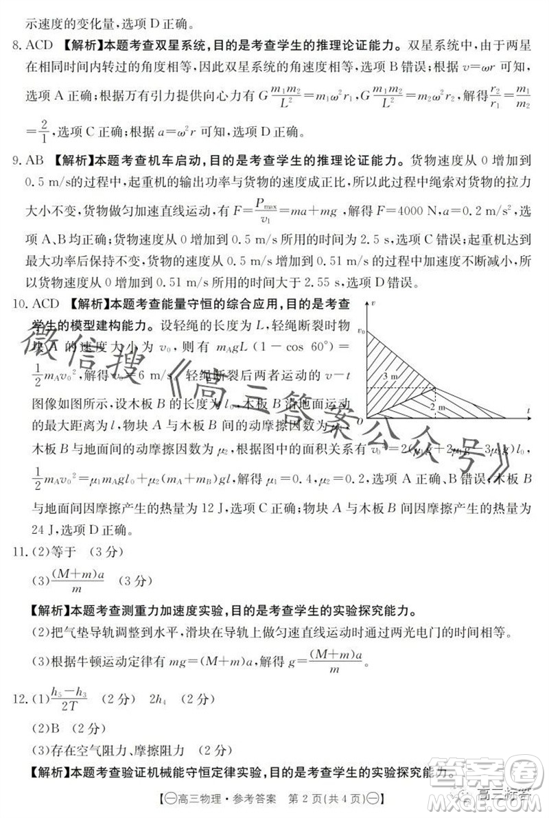 2024屆江西金太陽聯(lián)考高三10月26日物理試卷答案