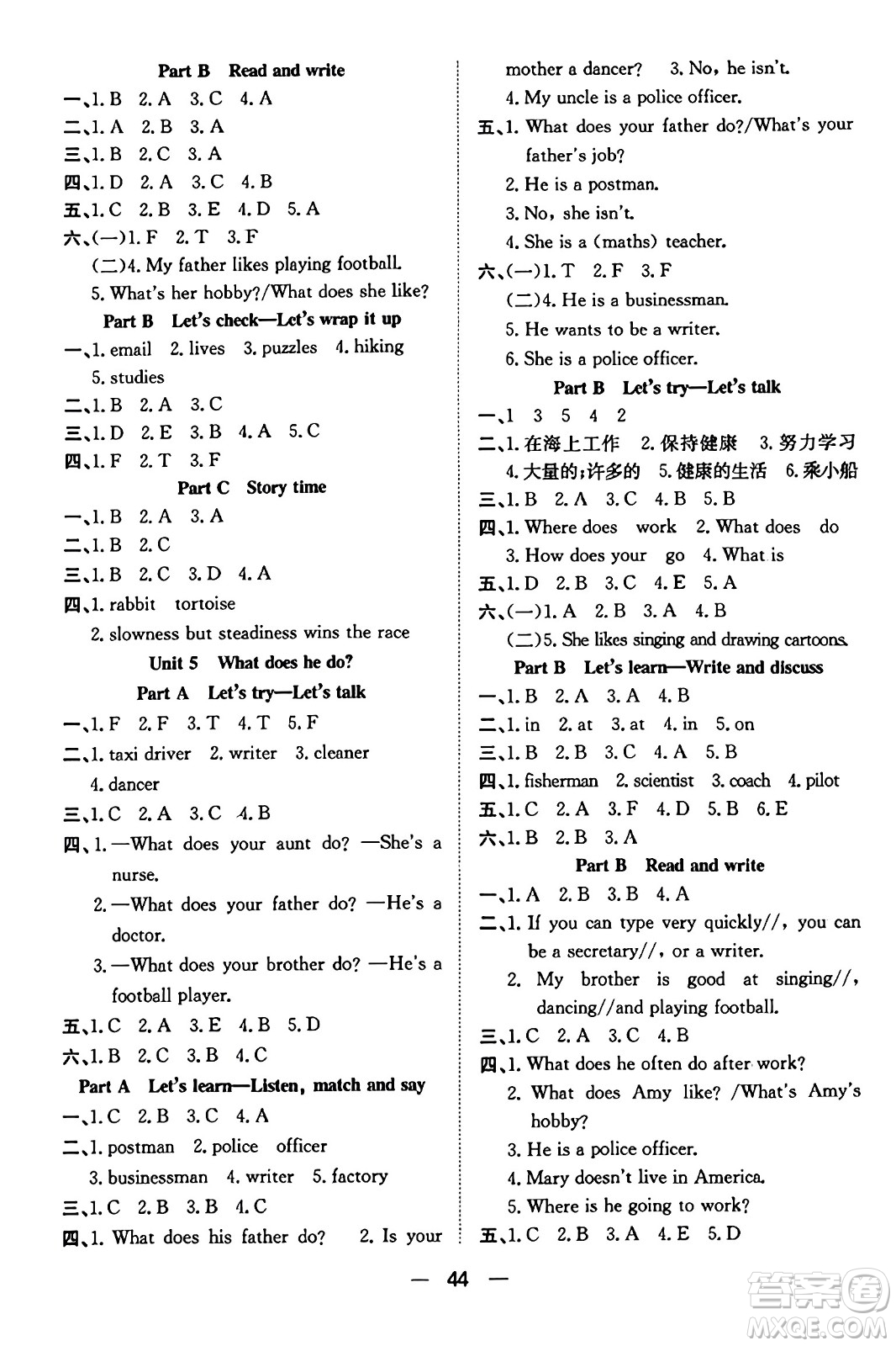 合肥工業(yè)大學(xué)出版社2023年秋快樂(lè)學(xué)習(xí)小學(xué)英語(yǔ)隨堂練六年級(jí)英語(yǔ)上冊(cè)人教PEP版答案