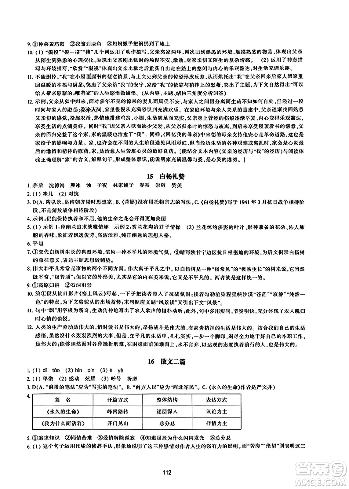 浙江教育出版社2023年秋學(xué)能評(píng)價(jià)八年級(jí)語(yǔ)文上冊(cè)人教版答案