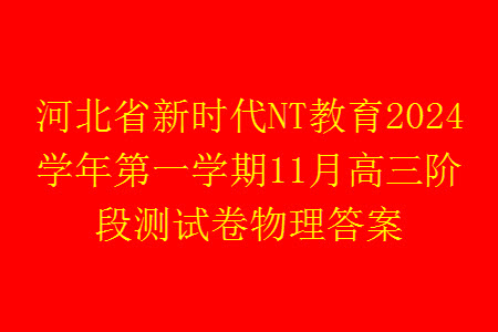 河北省新時代NT教育2024學年第一學期11月高三階段測試卷物理答案