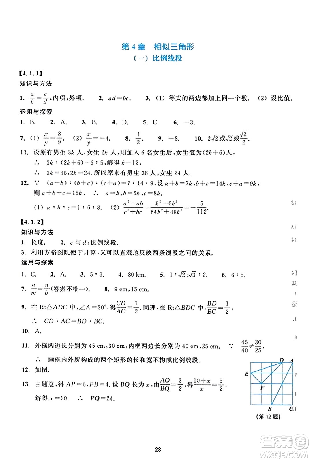 浙江教育出版社2023年秋學能評價九年級數(shù)學上冊通用版答案