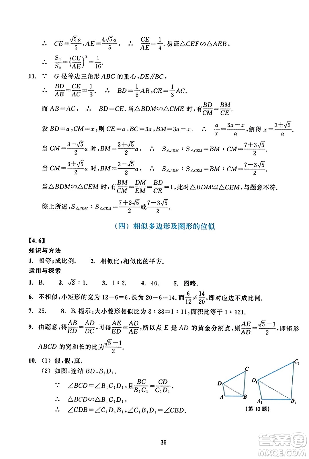 浙江教育出版社2023年秋學能評價九年級數(shù)學上冊通用版答案