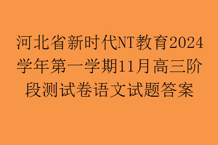 河北省新時代NT教育2024學(xué)年第一學(xué)期11月高三階段測試卷語文答案