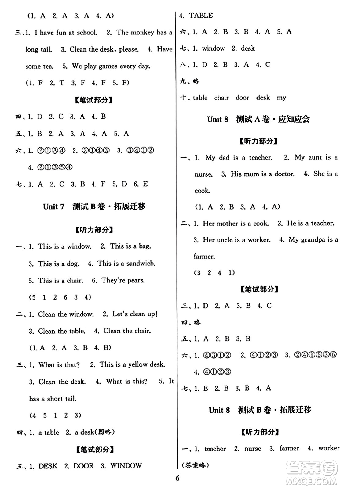 東南大學(xué)出版社2023年秋江蘇密卷二年級(jí)英語上冊江蘇版答案