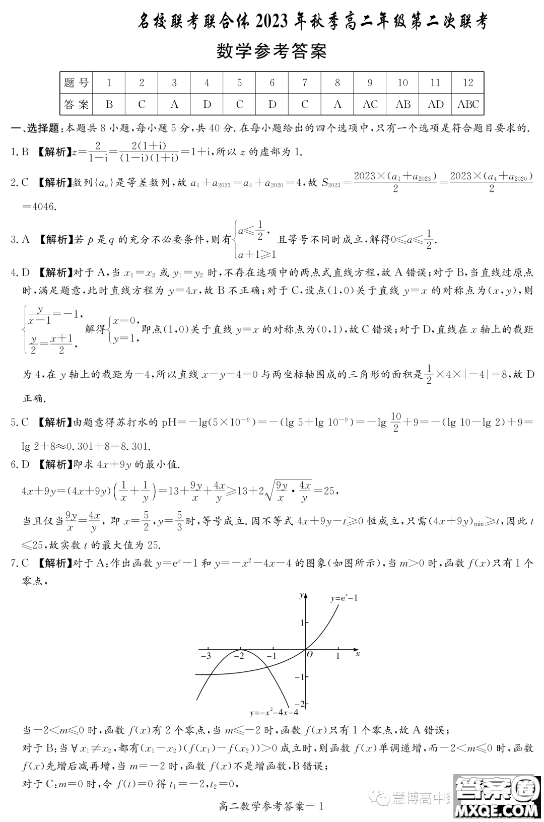 湖南名校聯(lián)合體2023-2024學(xué)年高二上學(xué)期期中考試數(shù)學(xué)試卷答案