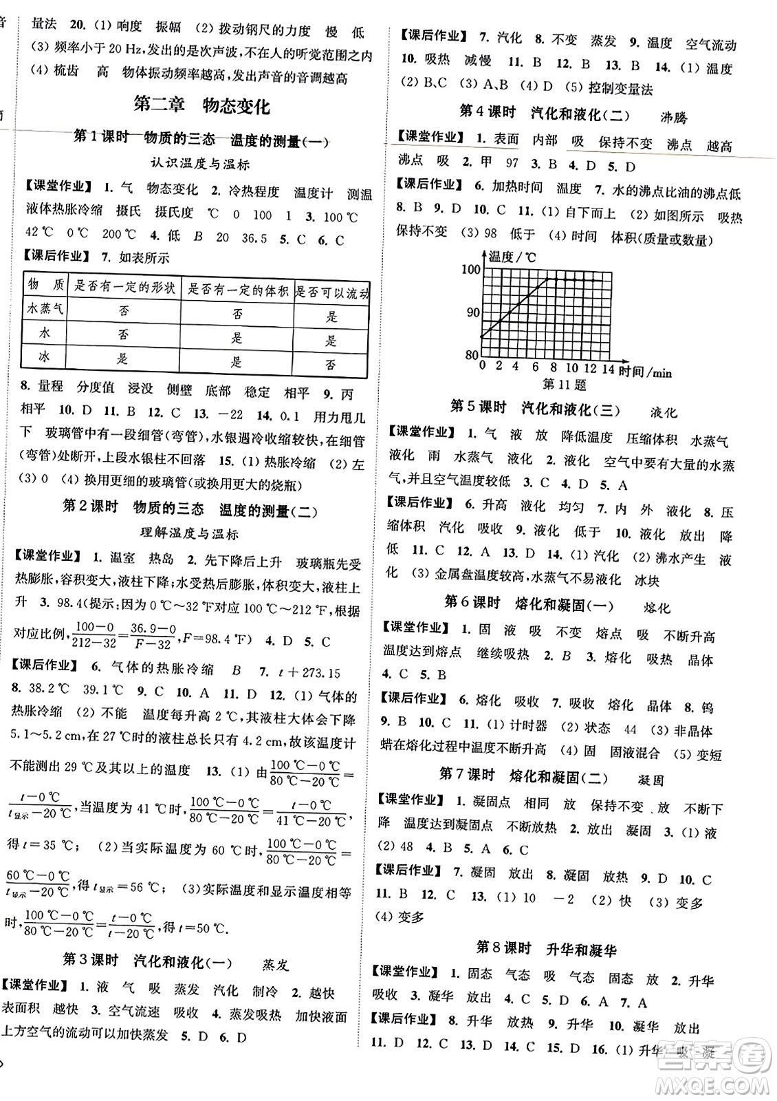 延邊大學出版社2023年秋輕松作業(yè)本八年級物理上冊江蘇版答案