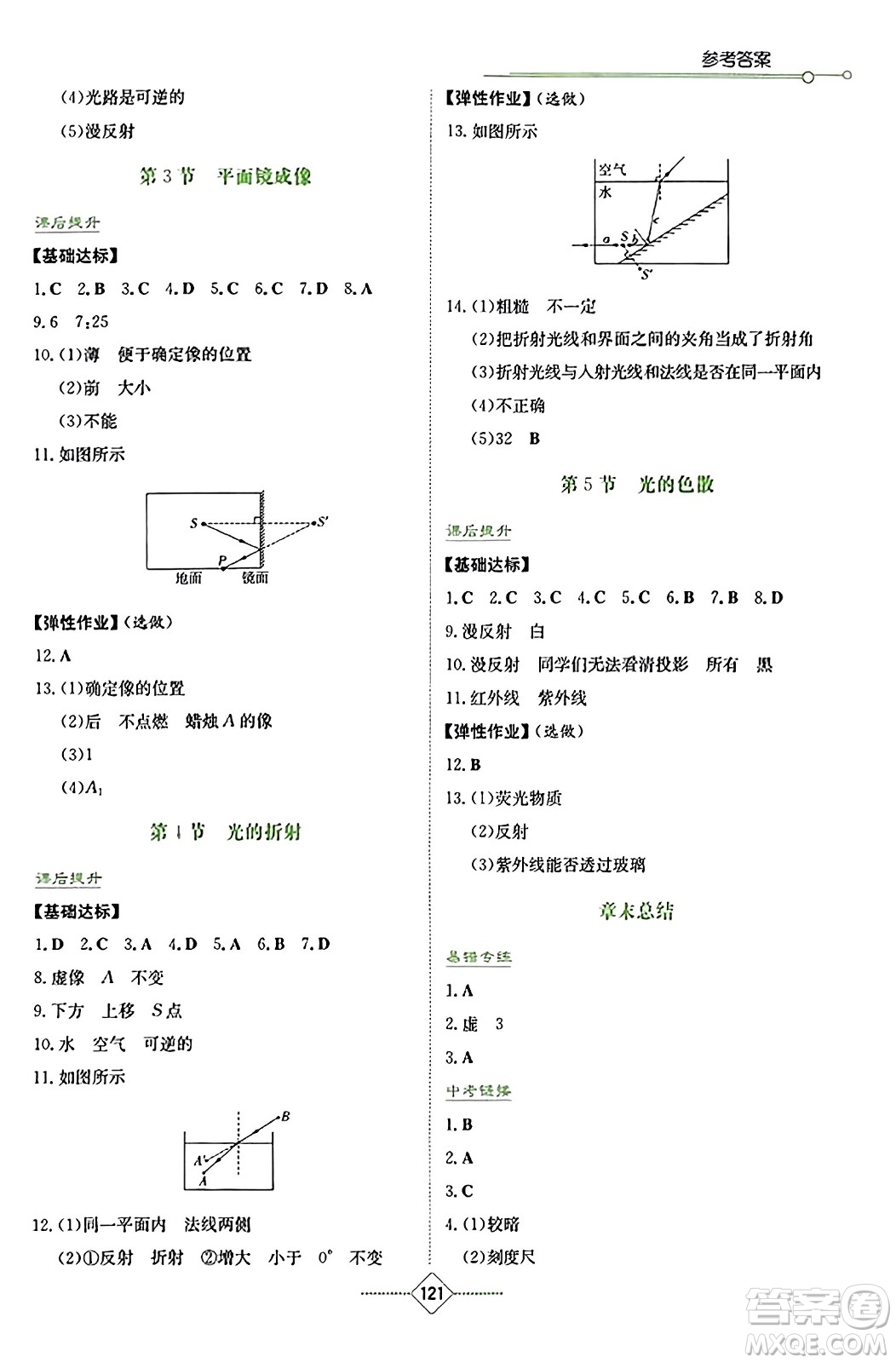 湖南教育出版社2023年秋學(xué)法大視野八年級(jí)物理上冊(cè)人教版答案