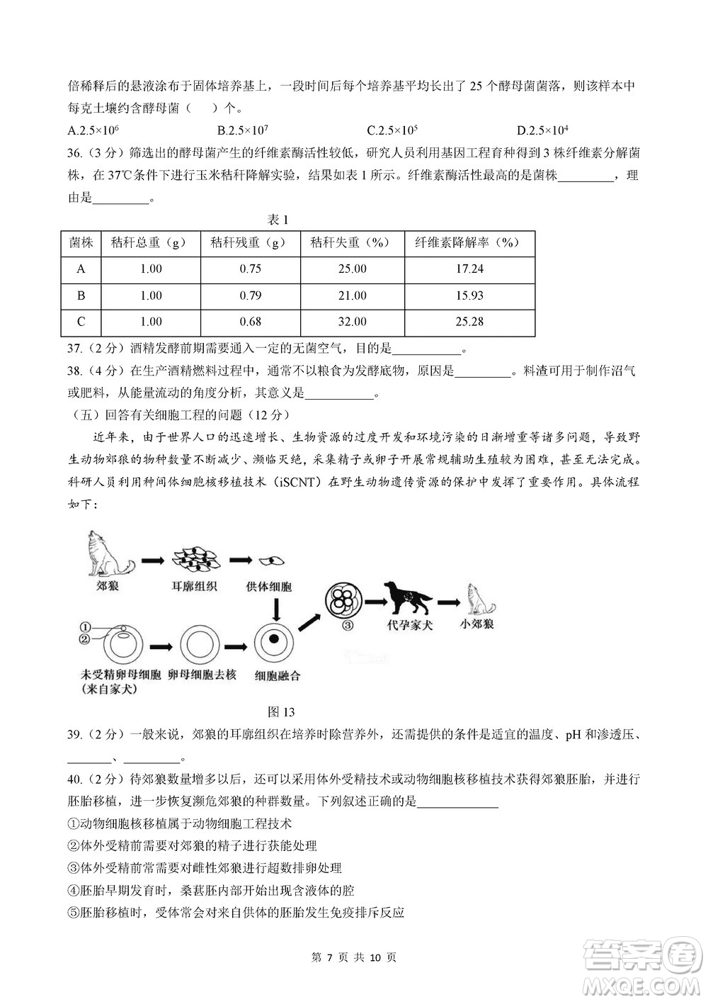 2024屆上海華二附中高三上學(xué)期11月期中考試生物參考答案