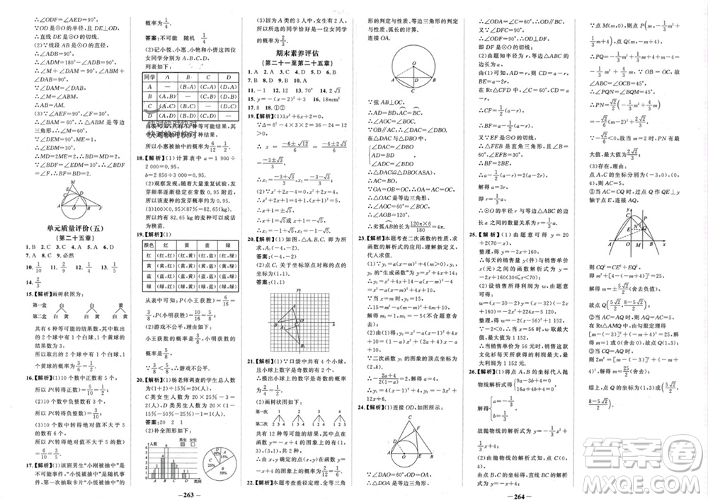 未來(lái)出版社2023年秋世紀(jì)金榜金榜學(xué)案九年級(jí)數(shù)學(xué)上冊(cè)人教版參考答案