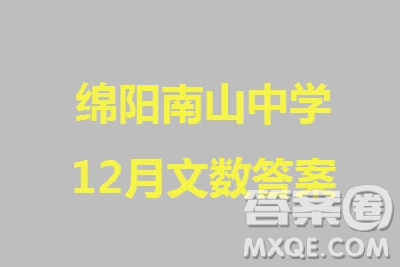 綿陽南山中學2021級高三上學期12月月考文科數(shù)學試題參考答案