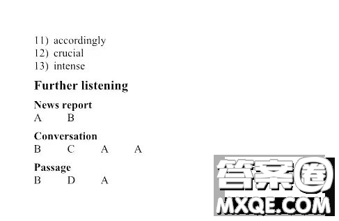 外語(yǔ)教學(xué)與研究出版社大學(xué)英語(yǔ)聽(tīng)說(shuō)教程4答案