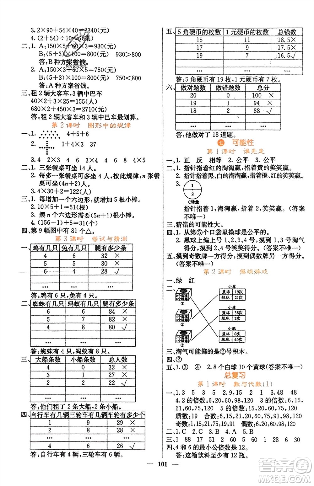 四川大學(xué)出版社2023年秋課堂點(diǎn)睛五年級數(shù)學(xué)上冊北師大版參考答案