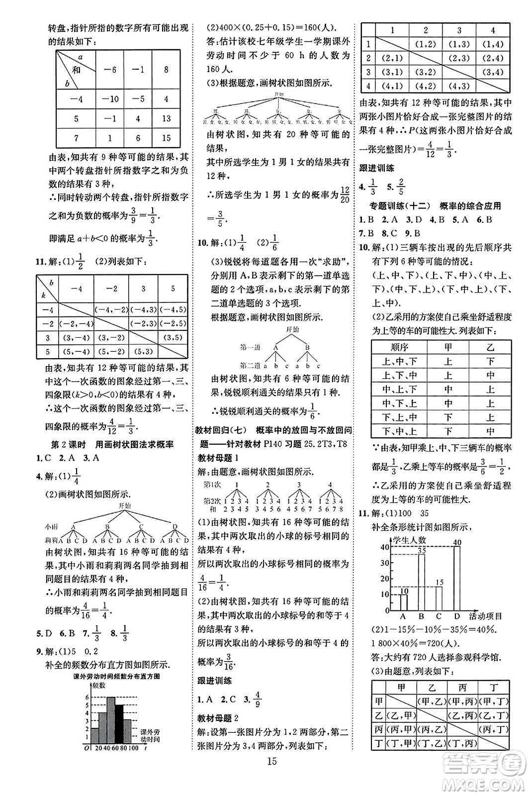 延邊教育出版社2023年秋暢行課堂九年級(jí)數(shù)學(xué)全一冊(cè)人教版答案