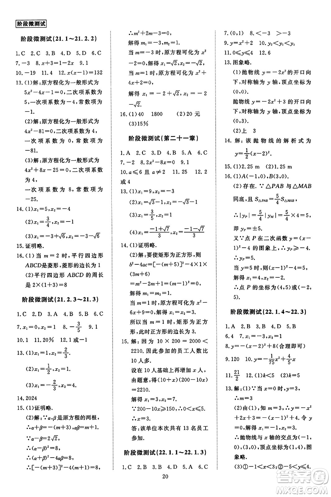 延邊教育出版社2023年秋暢行課堂九年級(jí)數(shù)學(xué)全一冊(cè)人教版答案