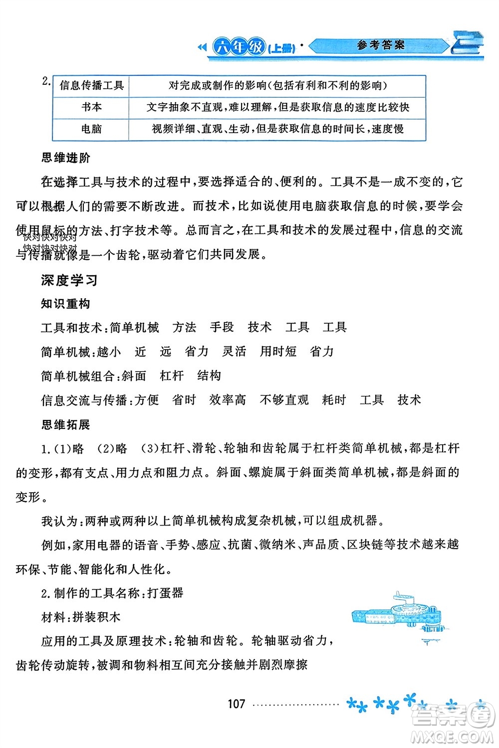 黑龍江教育出版社2023年秋資源與評價六年級科學上冊教科版參考答案