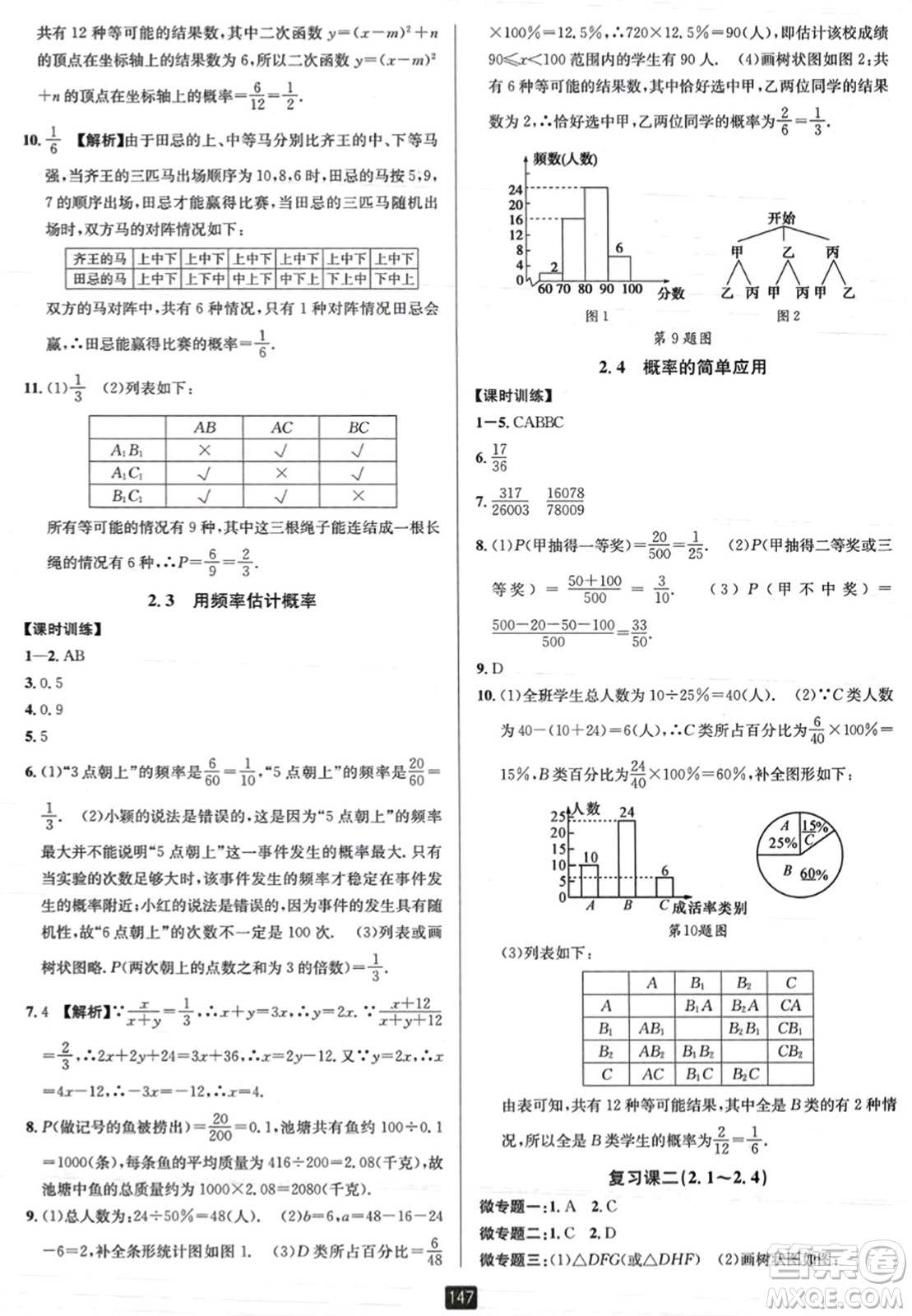 延邊人民出版社2023年秋勵耘書業(yè)勵耘新同步九年級數(shù)學全一冊浙教版答案