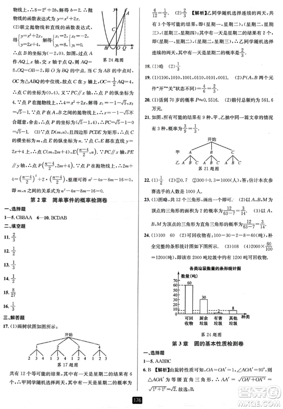 延邊人民出版社2023年秋勵耘書業(yè)勵耘新同步九年級數(shù)學全一冊浙教版答案