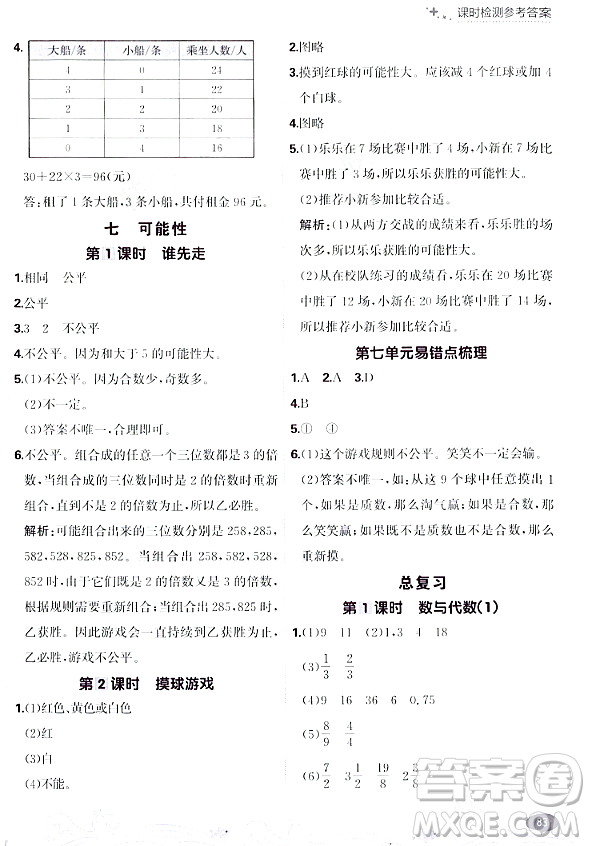 大連出版社2023年秋點石成金金牌每課通五年級數(shù)學(xué)上冊北師大版答案