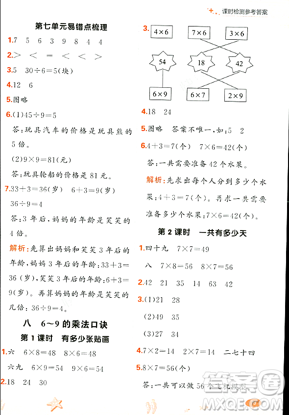 大連出版社2023年秋點(diǎn)石成金金牌每課通二年級(jí)數(shù)學(xué)上冊(cè)北師大版答案