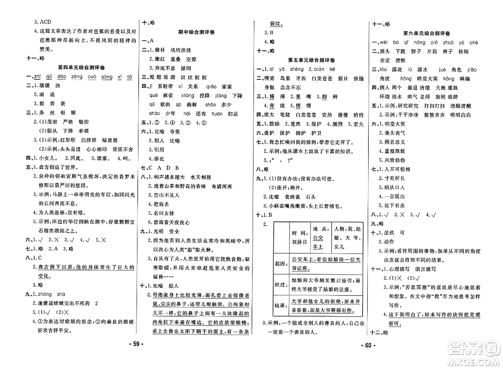 黑龍江美術(shù)出版社2023年秋黃岡金榜大考卷期末必刷四年級(jí)語(yǔ)文上冊(cè)通用版答案