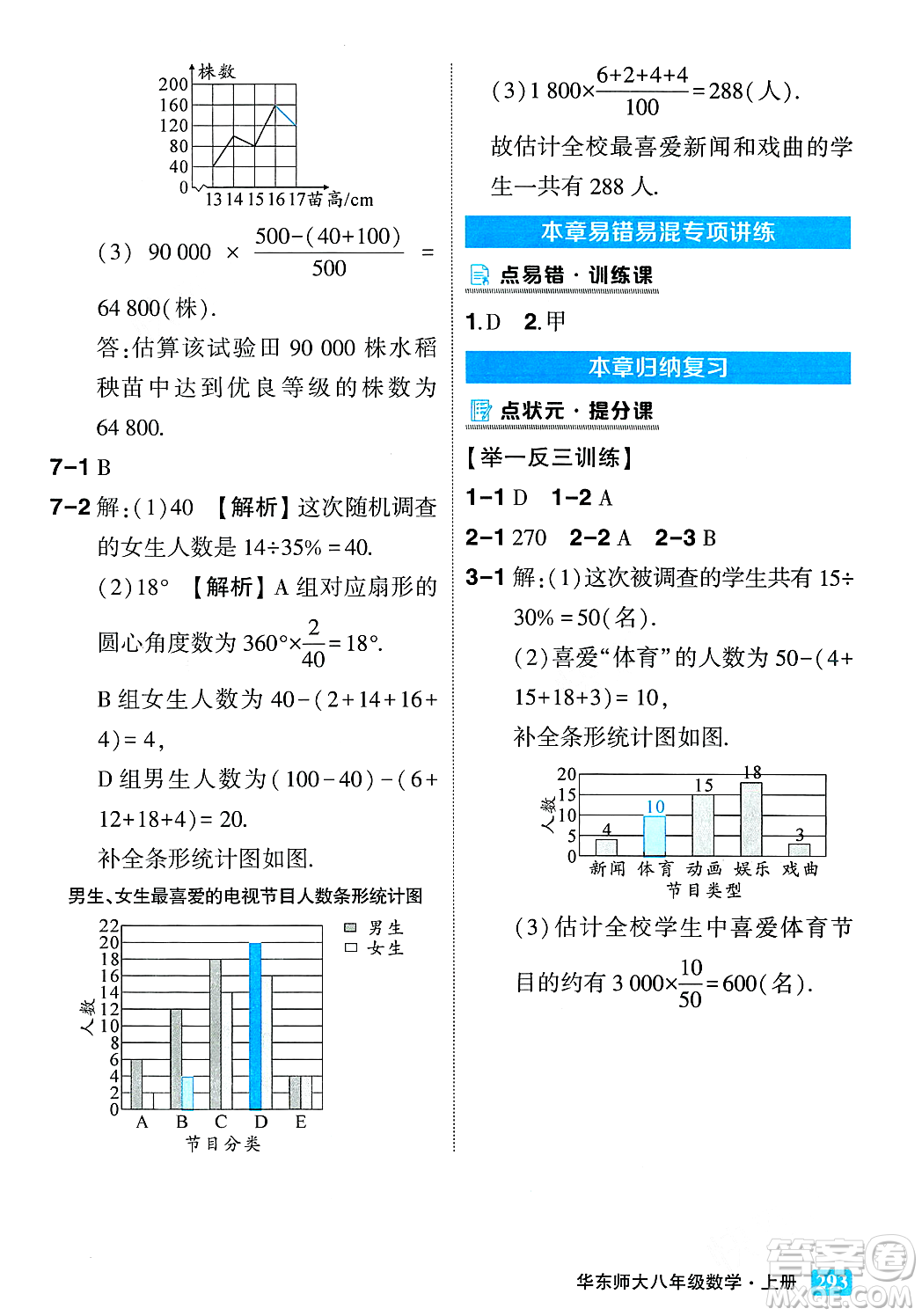 吉林教育出版社2023年秋狀元成才路狀元大課堂八年級數(shù)學上冊華東師大版答案