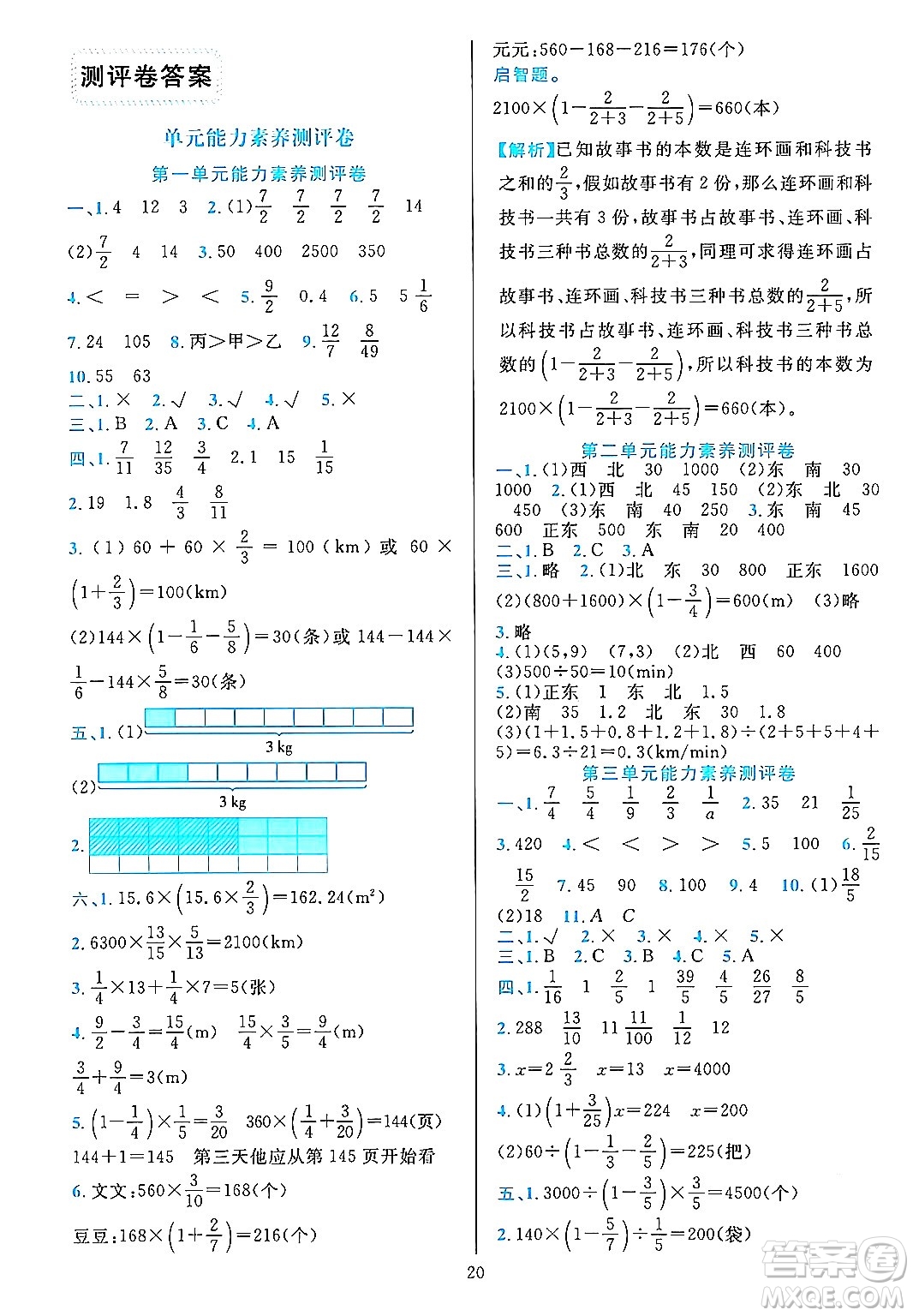 浙江教育出版社2023年秋全優(yōu)方案夯實(shí)與提高六年級數(shù)學(xué)上冊人教版答案