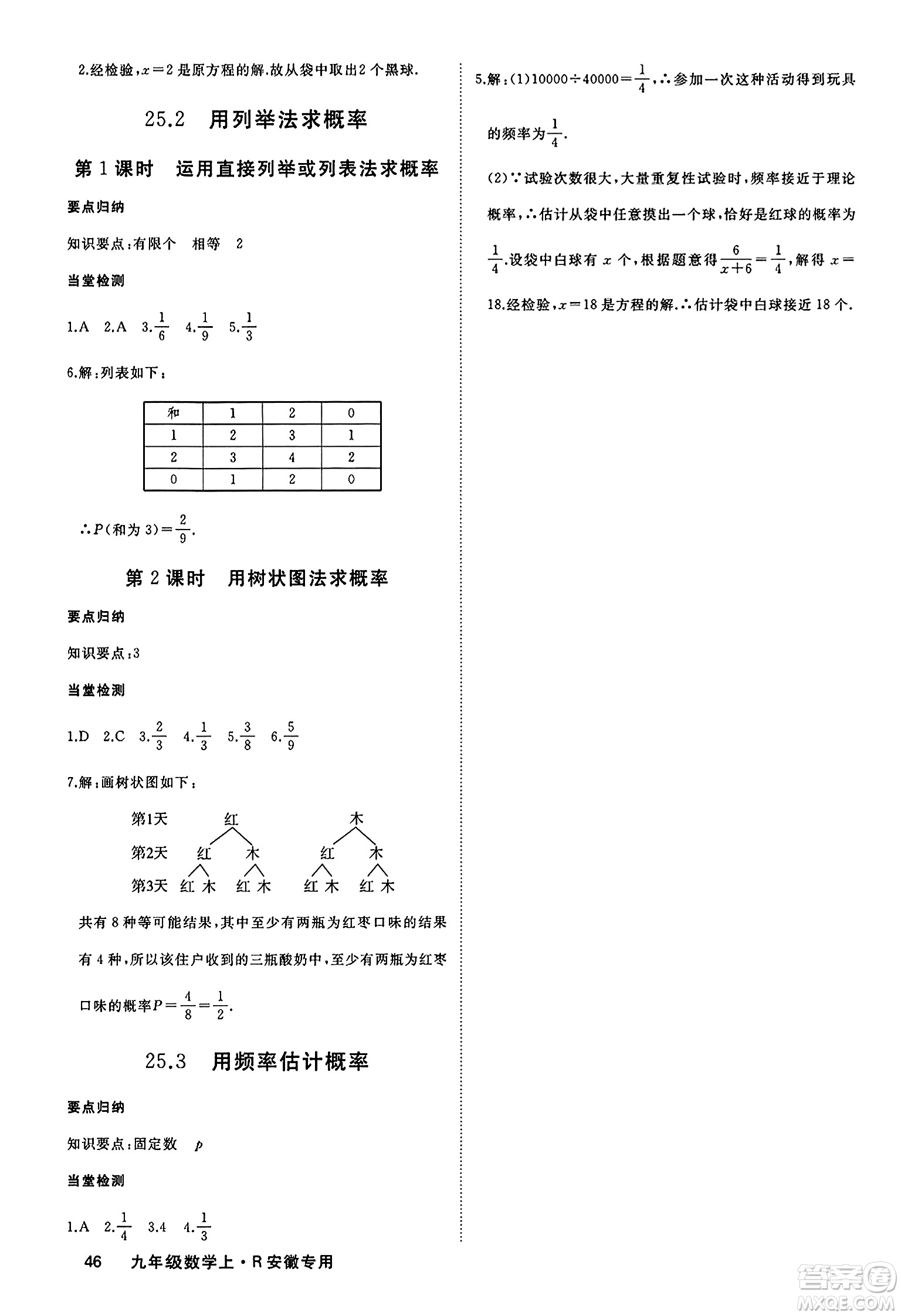 延邊大學(xué)出版社2023年秋學(xué)練優(yōu)九年級數(shù)學(xué)上冊人教版安徽專版答案