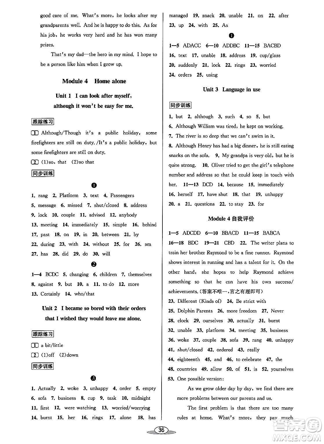 北京教育出版社2023年秋教與學課程同步講練九年級英語全一冊外研版答案