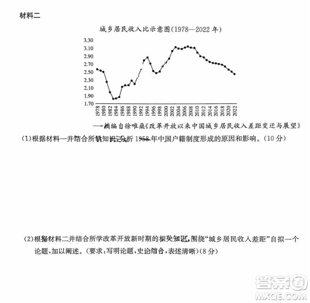 T8聯(lián)考2024屆高三上學(xué)期第一次學(xué)業(yè)質(zhì)量評價歷史參考答案