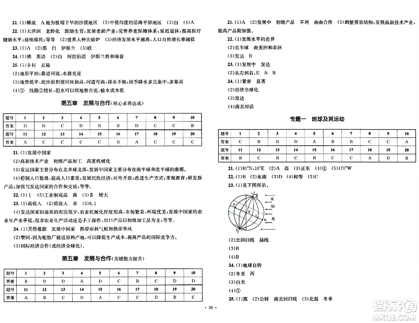 湖南教育出版社2023年秋學(xué)科素養(yǎng)與能力提升七年級地理上冊人教版答案