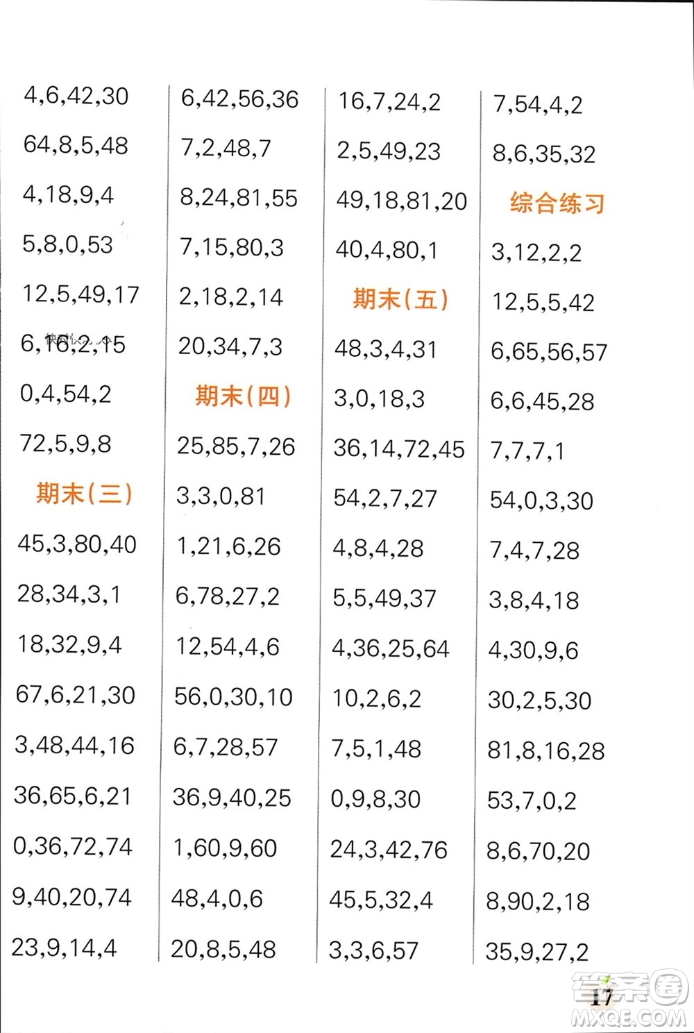 遼寧教育出版社2023年秋小學(xué)學(xué)霸單元期末標(biāo)準(zhǔn)卷二年級(jí)數(shù)學(xué)上冊(cè)青島版參考答案