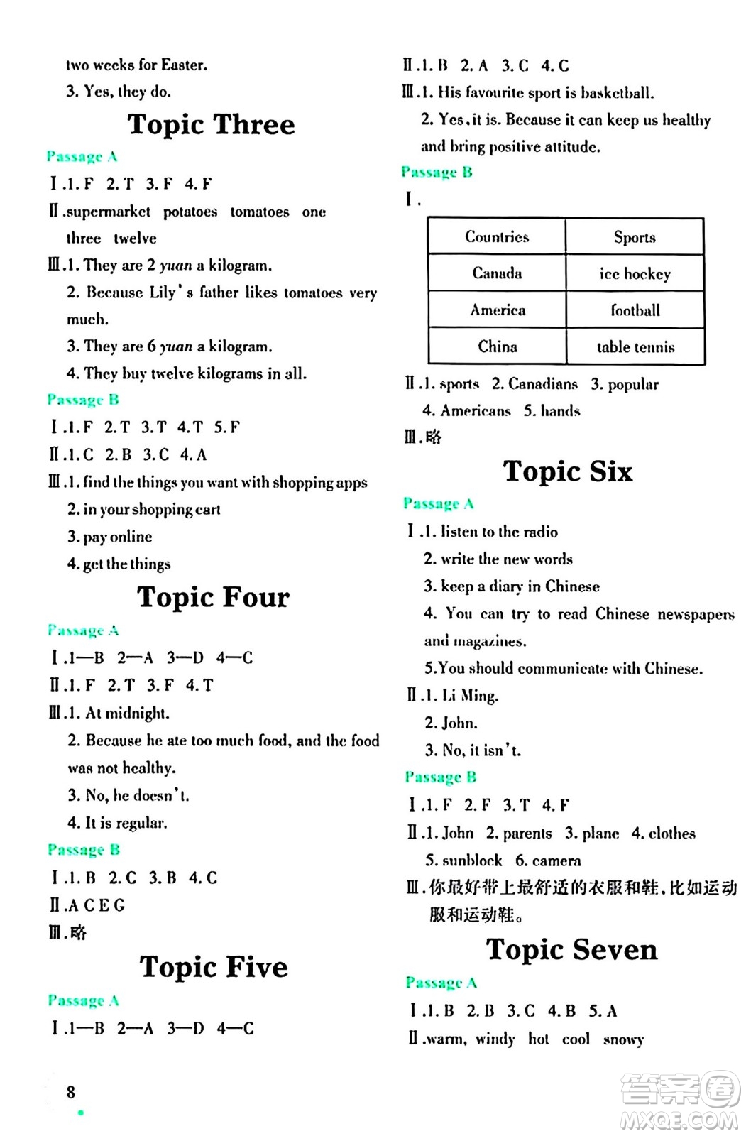 遼寧師范大學(xué)出版社2024寒假樂園五年級(jí)英語(yǔ)通用版答案