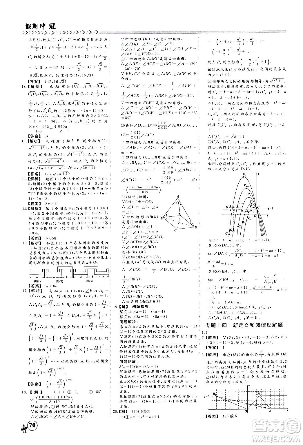 四川大學(xué)出版社2024假期沖冠學(xué)期系統(tǒng)總復(fù)習(xí)假期必備九年級(jí)數(shù)學(xué)通用版答案