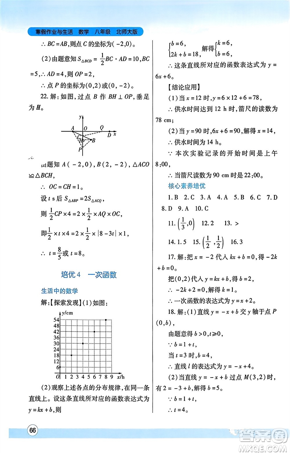 陜西師范大學(xué)出版總社有限公司2024寒假作業(yè)與生活八年級(jí)數(shù)學(xué)北師大版參考答案